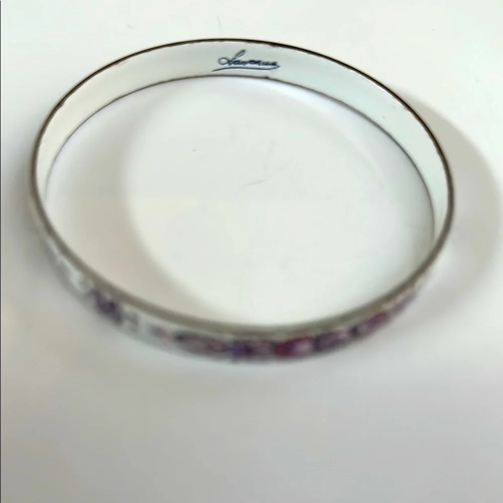 Limoges White and Pink Floral Bracelet​